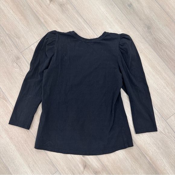 A.L.C. Karlie puff sleeve t shirt 3/4 sleeves medium black boho everyday casual - Picture 3 of 6